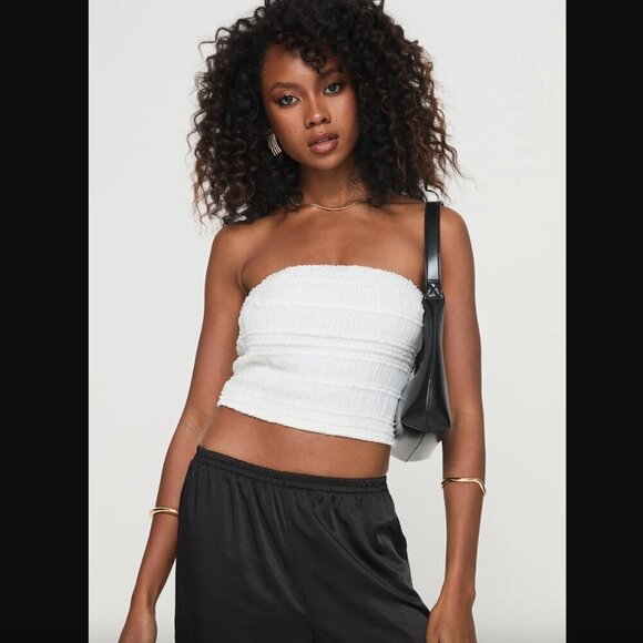 Princess Polly Lelande White Tube Top 6 - Picture 2 of 12